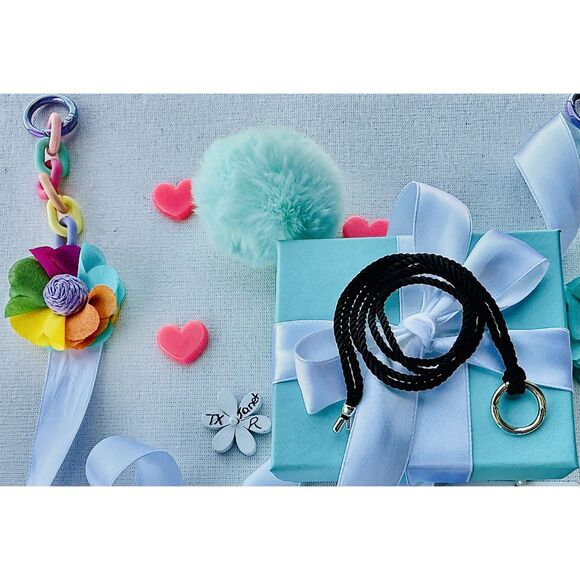 🖤 NEW Retired Tiffany & Co Silk Cord Silver Round Clasp Necklace, 30 inches - Picture 1 of 3